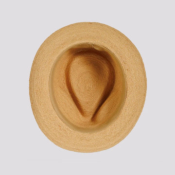 Oslo | Womens Natural Woven Raffia Braid Fedora Hat with Striped Band