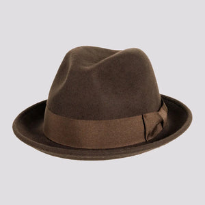 Pablo | Mens Brown Wool Felt Pinch Front Fedora Hat