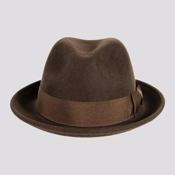 Pablo | Womens Brown Wool Felt Pinch Front Fedora Hat