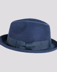 Pablo Navy Felt Fedora Hat Mens Side View