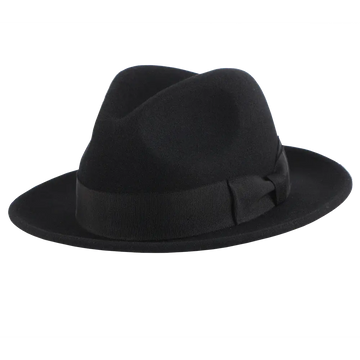 Pablo Womens Black Felt Fedora Side View