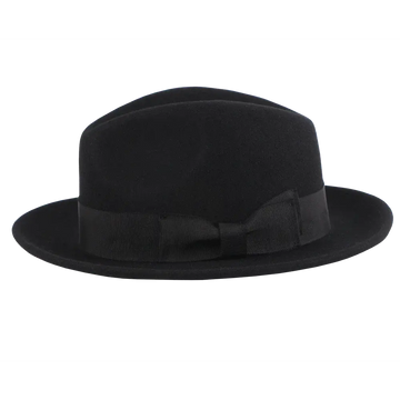 Pablo Womens Black Felt Fedora Side View