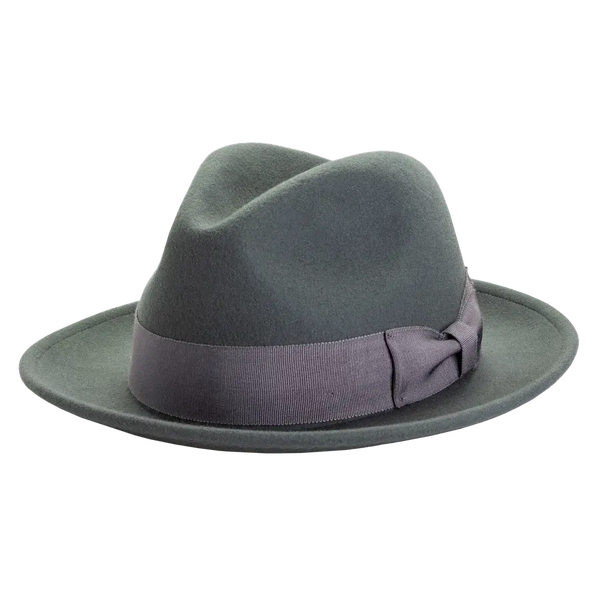 Pablo 2.0 | Mens Gray Wool Felt Pinch Front Fedora Hat – American