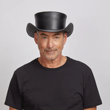 Top-Hat Pale Rider 2024 Buffalo Band New With Tags Black Color Leather Hat Biker Hat