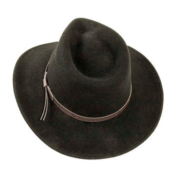 Pathfinder | Womens Black Wool Felt Outback Hat