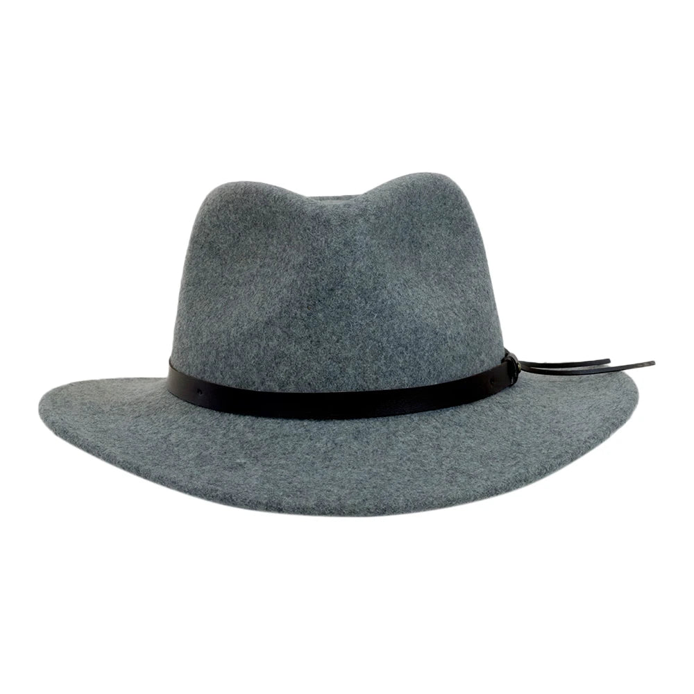 Pathfinder | Womens Charcoal Wool Felt Outback Hat