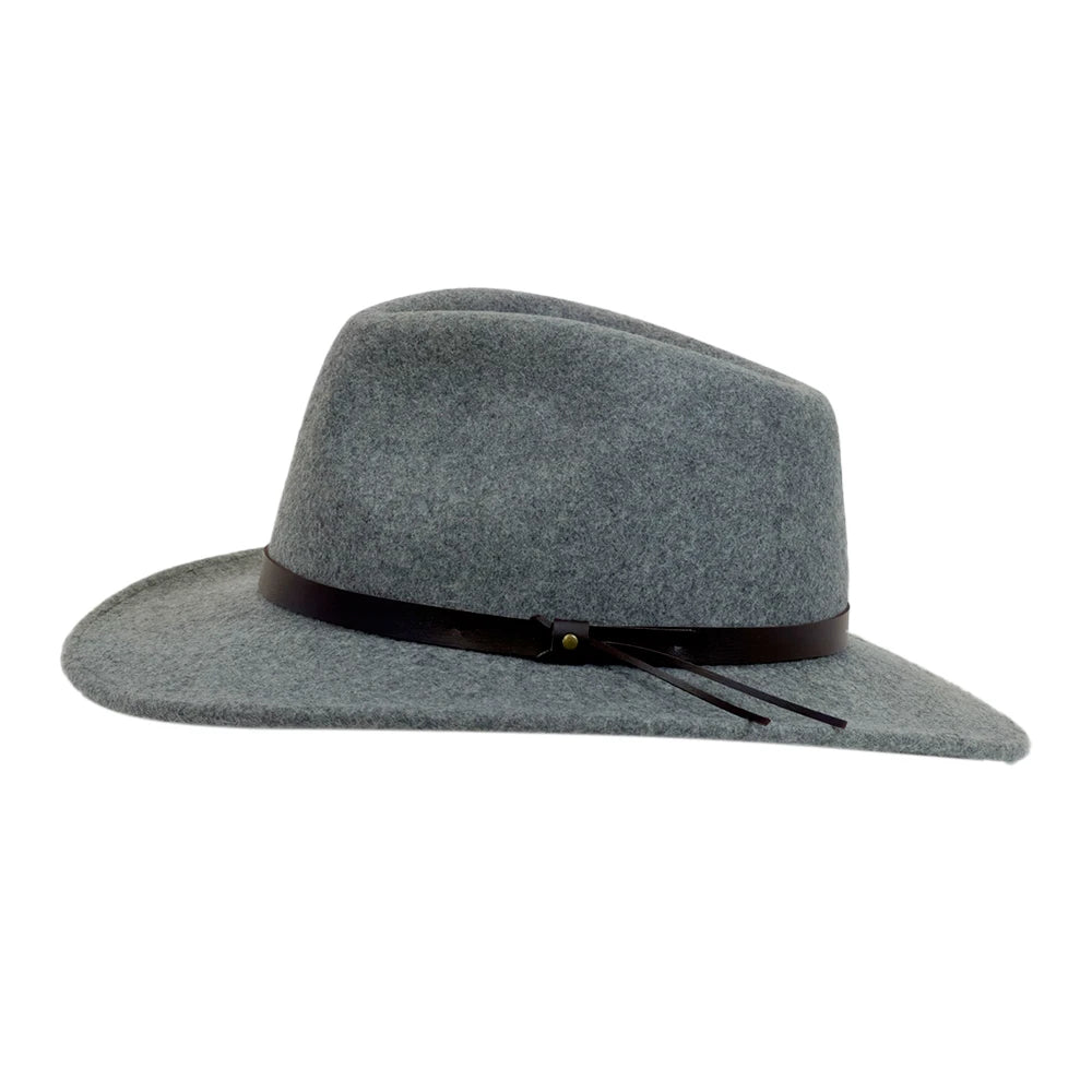 Pathfinder | Womens Charcoal Wool Felt Outback Hat