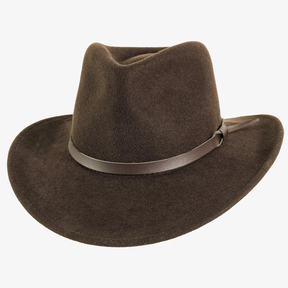 Pathfinder | Womens Chocolate Wool Felt Outback Hat