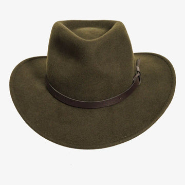 Pathfinder | Womens Olive Wool Felt Outback Hat