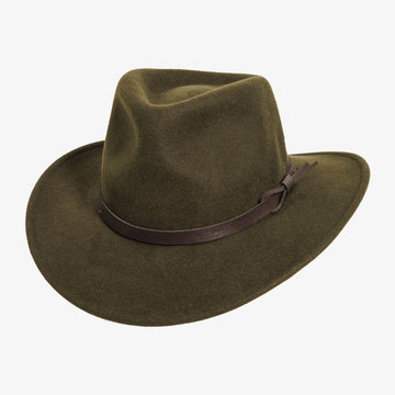 Pathfinder | Womens Olive Wool Felt Outback Hat