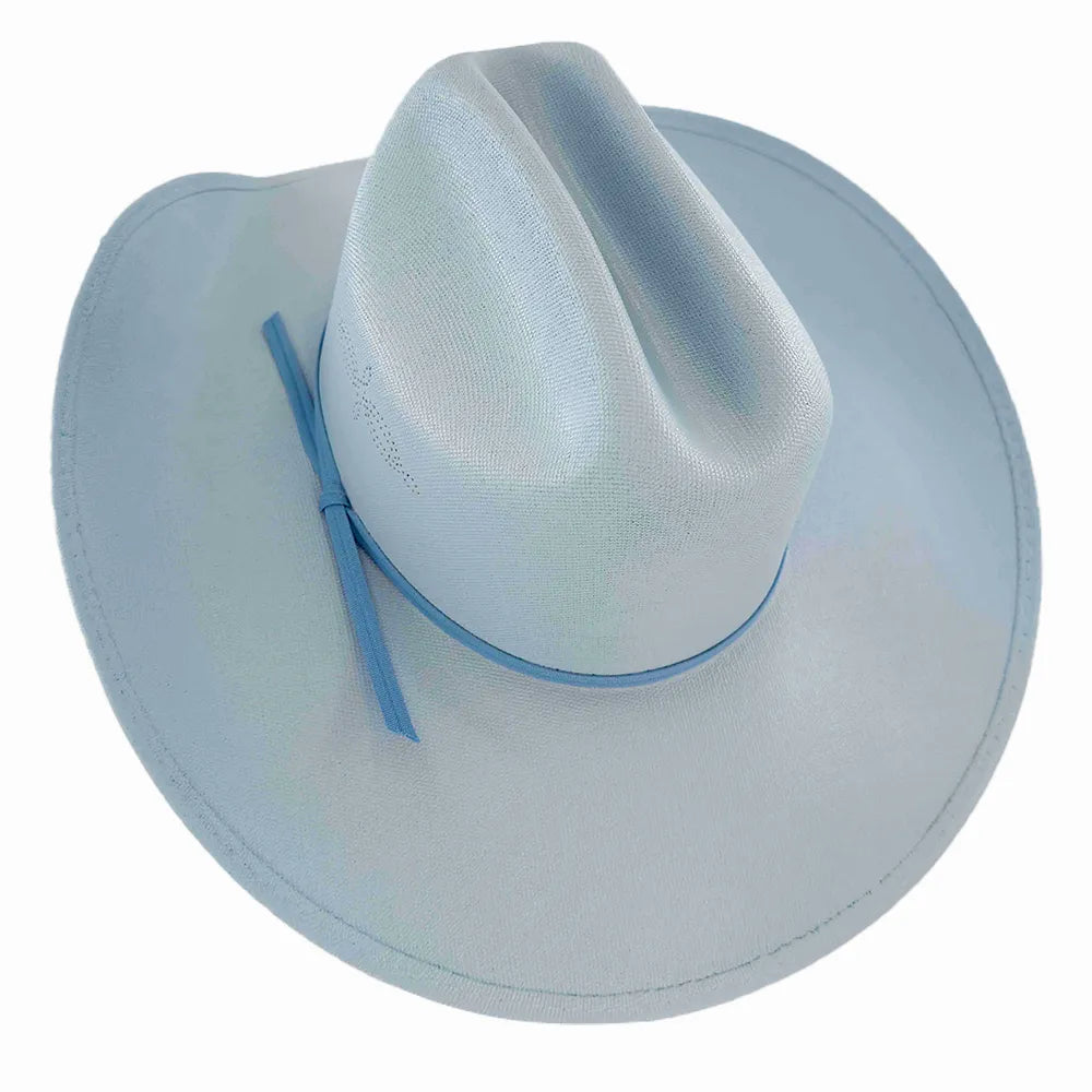 Pioneer | Womens Baby Blue Canvas Cotton Western Cowgirl Hat