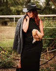 Pioneer | Womens Black Canvas Cotton Western Cowgirl Hat