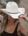 Pioneer | Womens Cream Canvas Cotton Western Cowgirl Hat