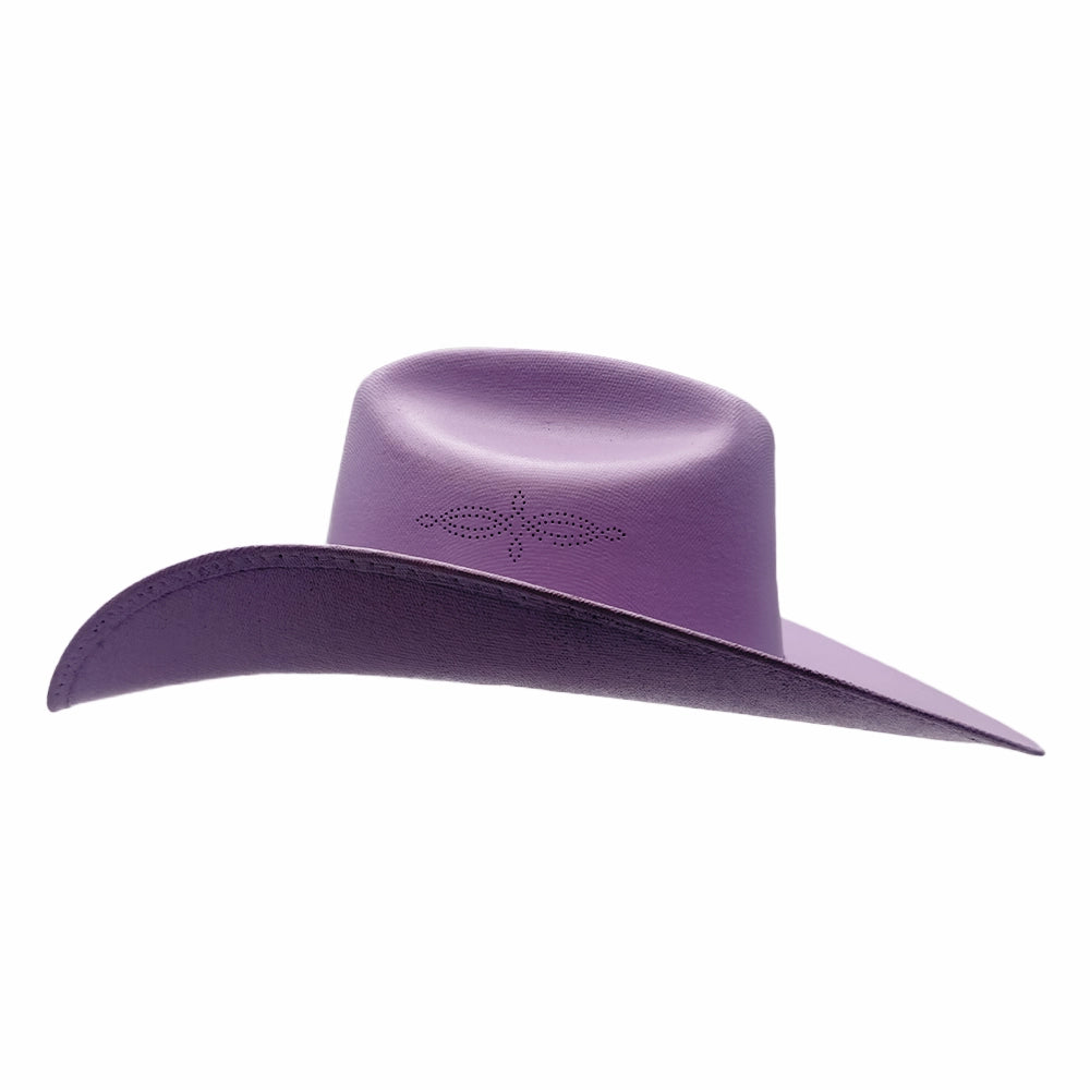 Pioneer | Mens Lilac Canvas Cotton Western Cowboy Hat
