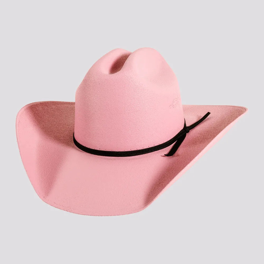 pioneer pink straw cowboy hat american hat makers front side view