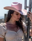 Pioneer | Womens Pink Canvas Cotton Western Cowgirl Hat