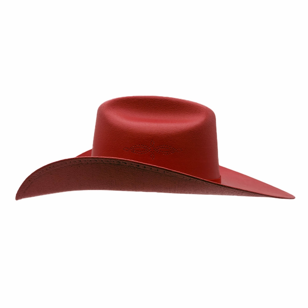 Pioneer | Mens Red Canvas Cotton Western Cowboy Hat