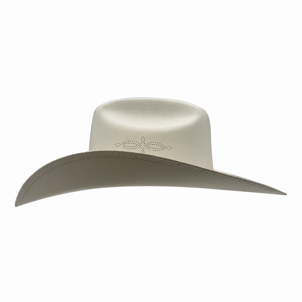 Pioneer | Mens White Canvas Cotton Western Cowboy Hat