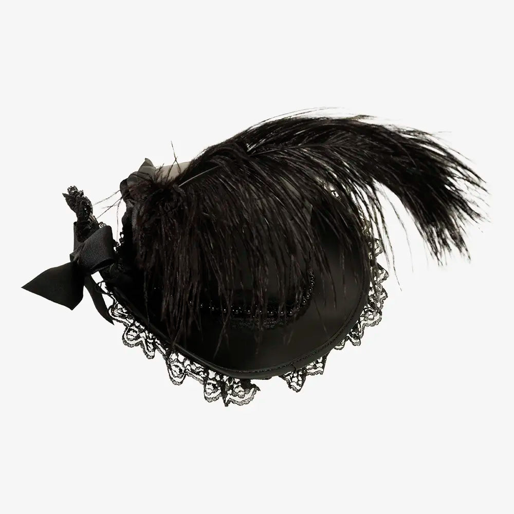 Posh | Womens Genuine Leather and Lace Steampunk Top Hat