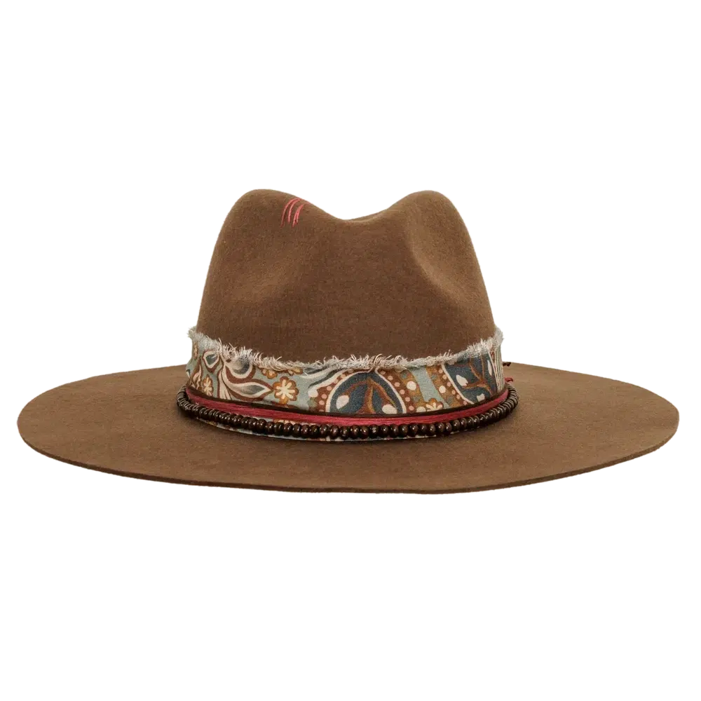 ramble brown fedora hat front view