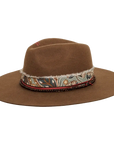 ramble brown fedora hat angled right view