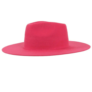 Rancher | Womens Pink Wide Brim Felt Fedora Hat