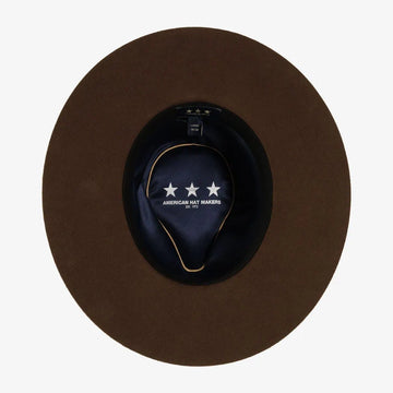 Rancher | Womens Brown Wide Brim Felt Fedora Hat