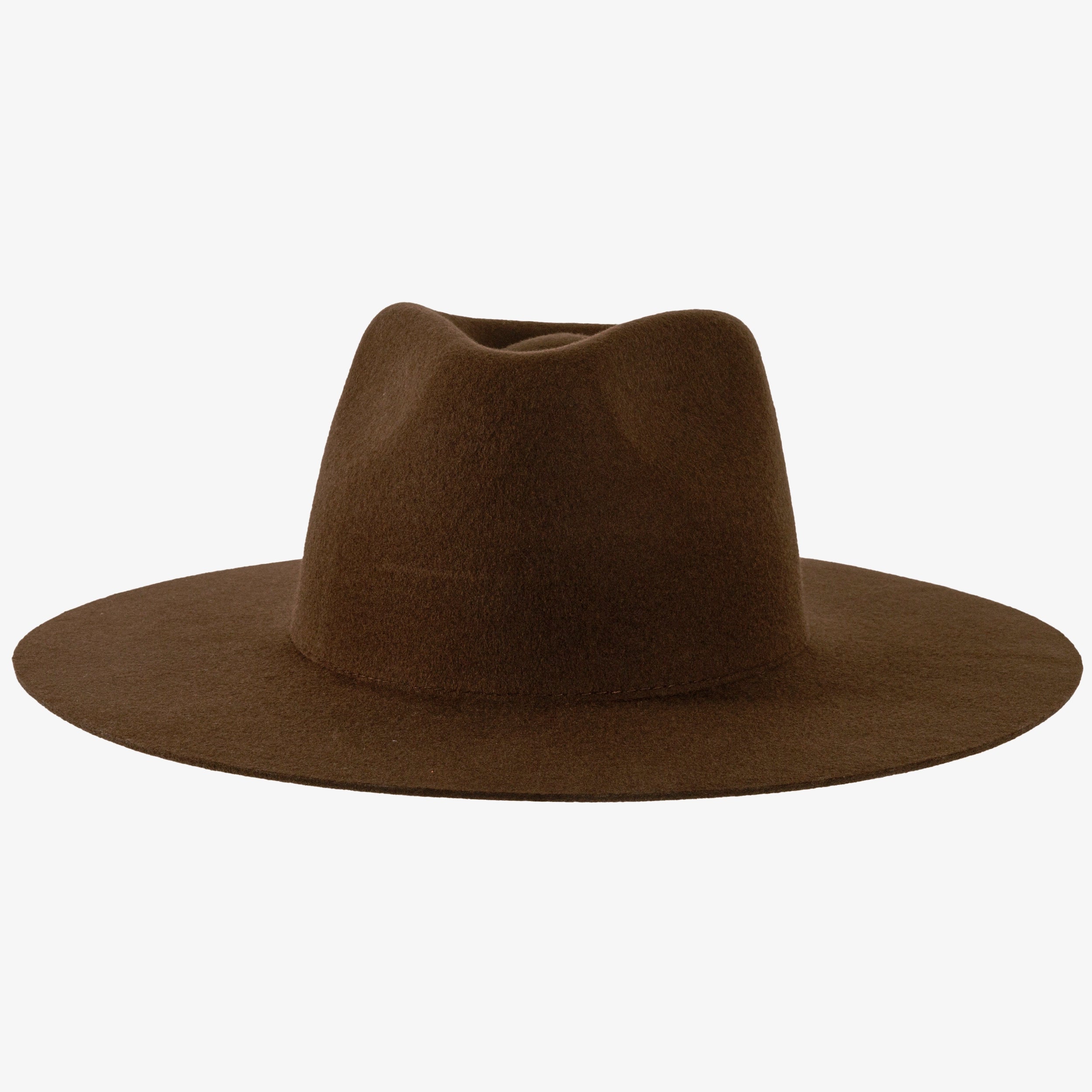 Rancher | Womens Brown Wide Brim Felt Fedora Hat