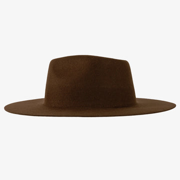 Rancher | Womens Brown Wide Brim Felt Fedora Hat