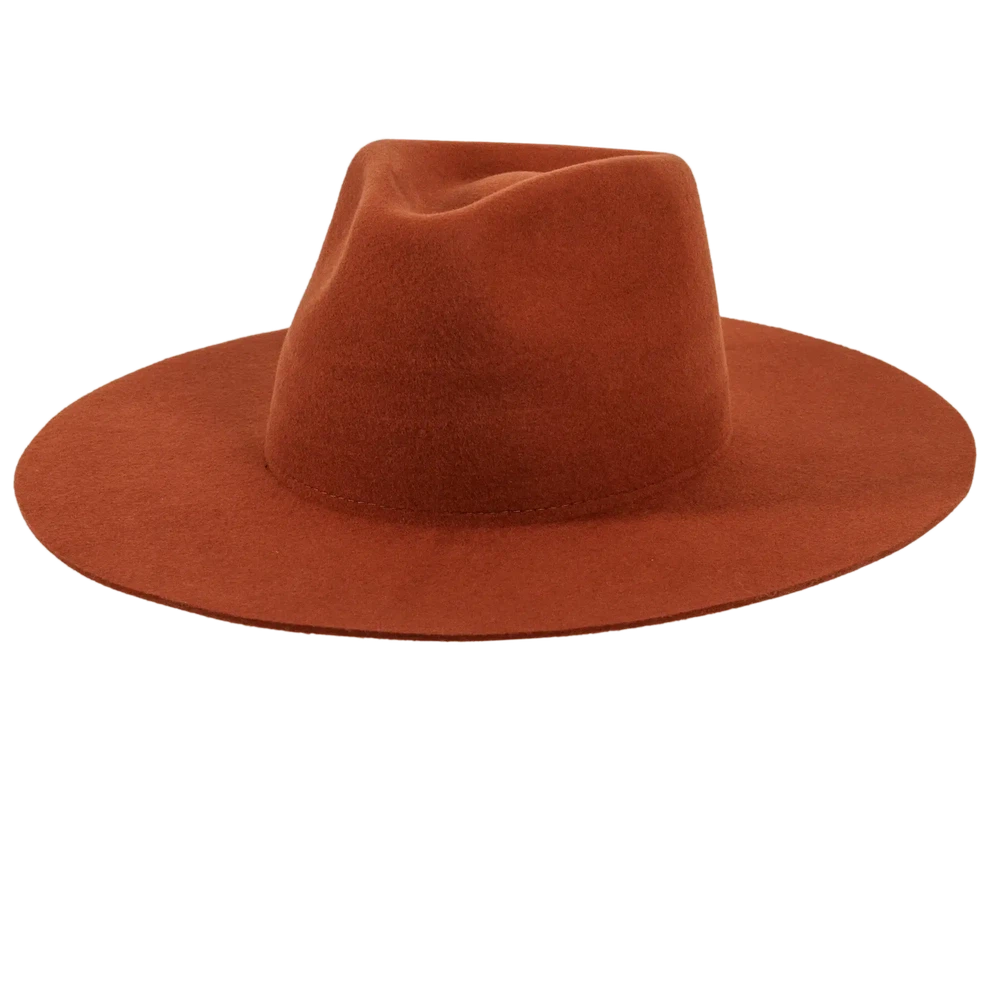 rancher coral fedora hat front angled view