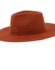 rancher coral fedora hat side view