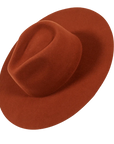 rancher coral fedora hat angled view