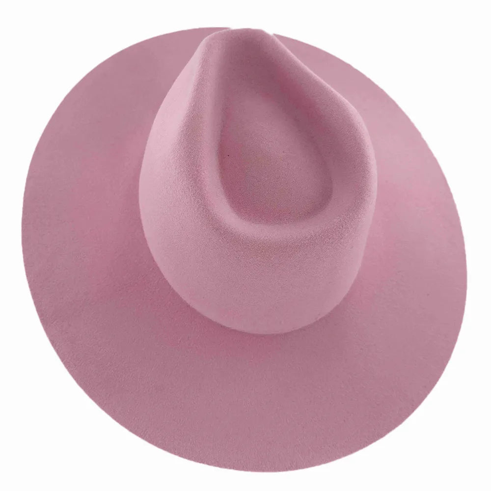 Rancher | Womens Cotton Candy Pink Wide Brim Felt Fedora Hat