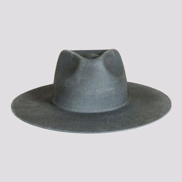 Rancher | Mens Dirty Blue Wide Brim Felt Fedora Hat