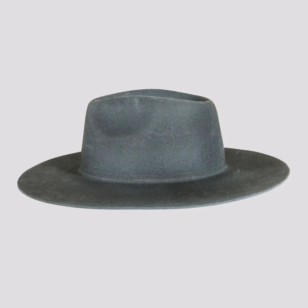 Rancher Dirty Blue Fedora Felt Hat American Hat Makers Side View