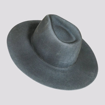 Rancher | Mens Dirty Blue Wide Brim Felt Fedora Hat