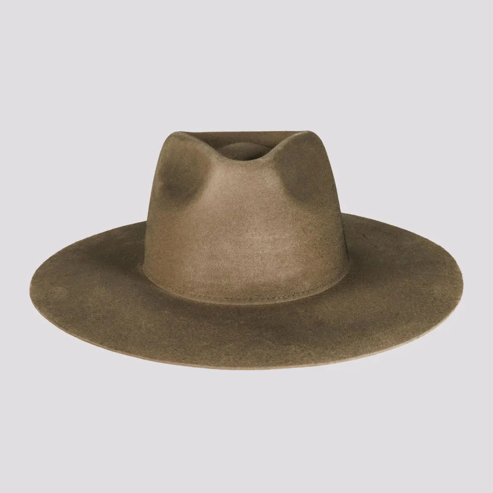 Rancher Dirty Mushroom Fedora Felt Hat American Hat Makers Front View