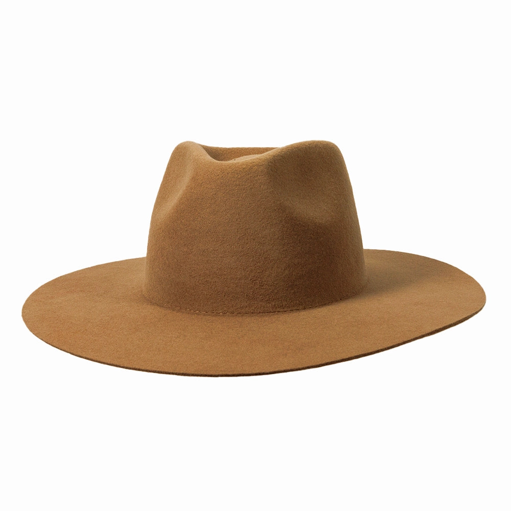 Rancher | Womens Fawn Wide Brim Felt Fedora Hat