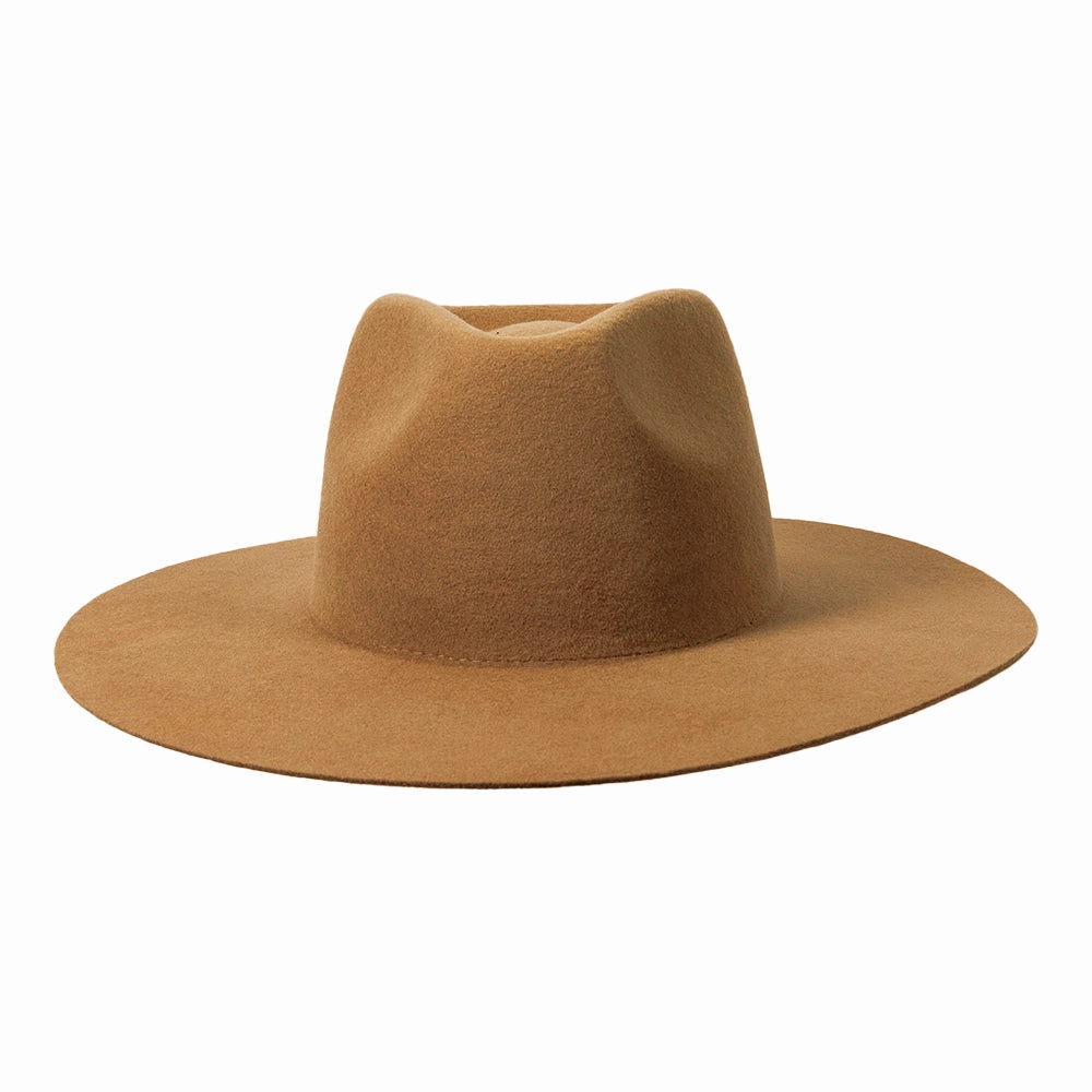 Rancher | Womens Fawn Wide Brim Felt Fedora Hat