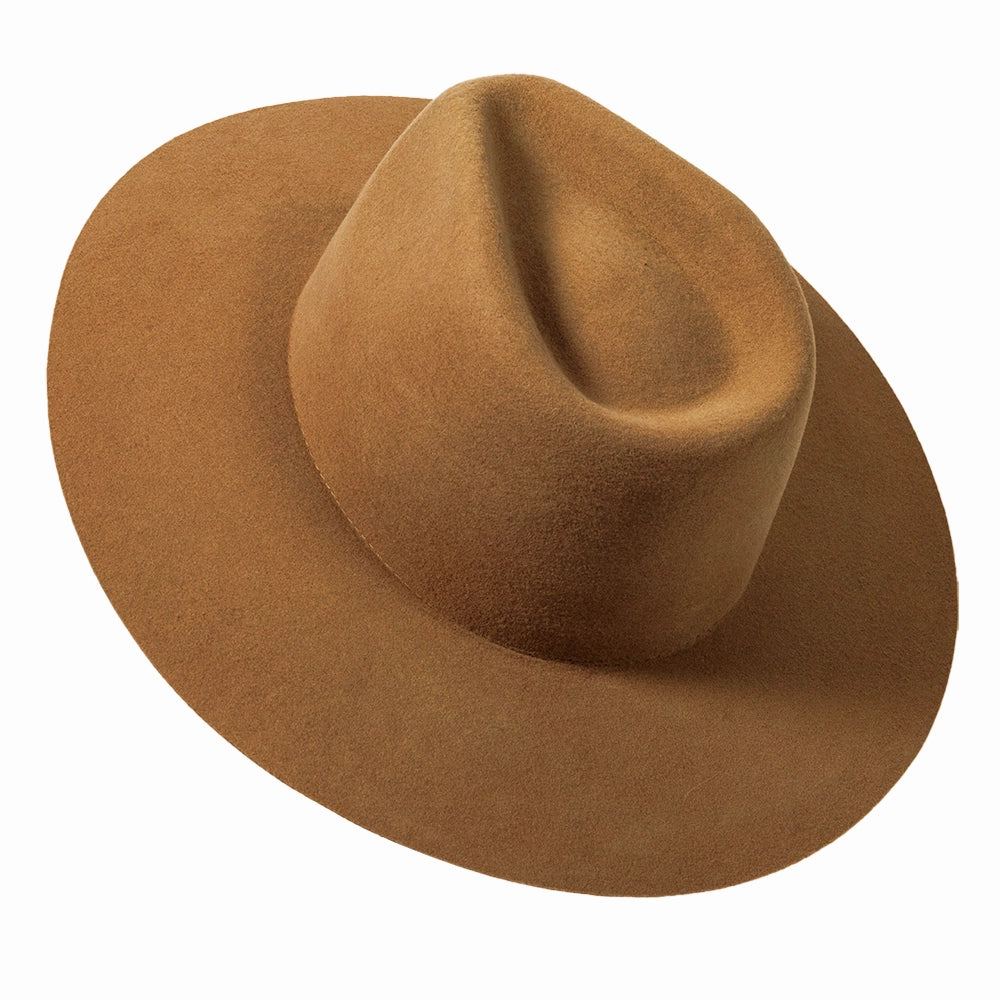 Rancher | Womens Fawn Wide Brim Felt Fedora Hat