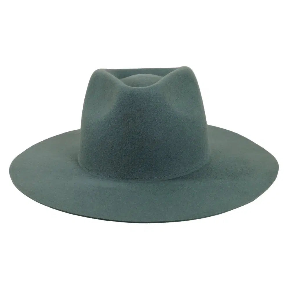 Rancher | Womens Green Wide Brim Felt Fedora Hat