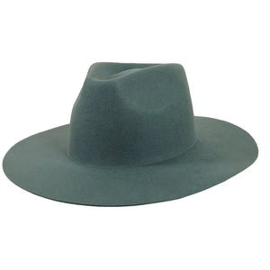 Rancher | Womens Green Wide Brim Felt Fedora Hat