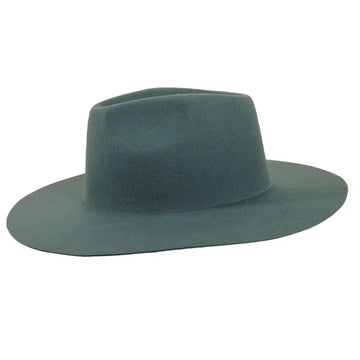 Rancher | Womens Green Wide Brim Felt Fedora Hat