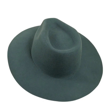 Rancher | Womens Green Wide Brim Felt Fedora Hat