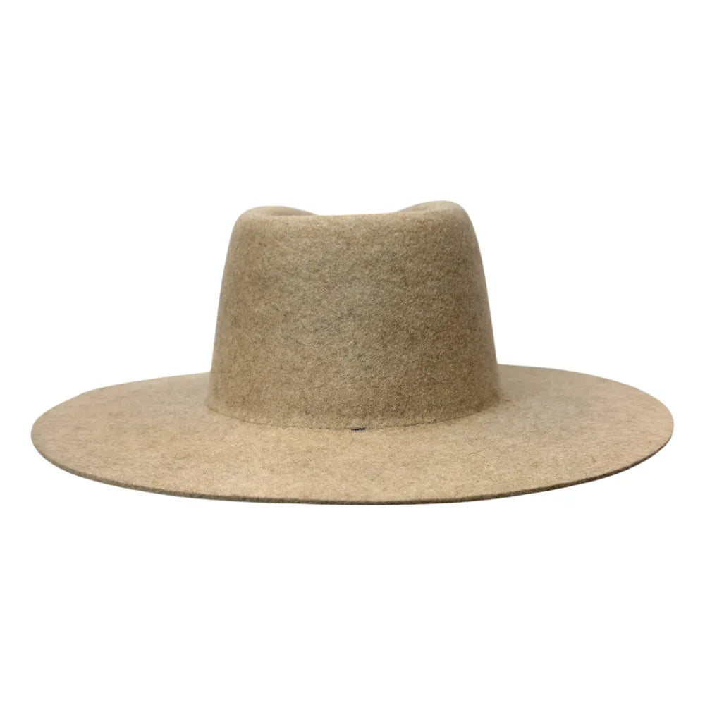 Rancher | Mens Oatmeal Tweed Wide Brim Felt Fedora Hat