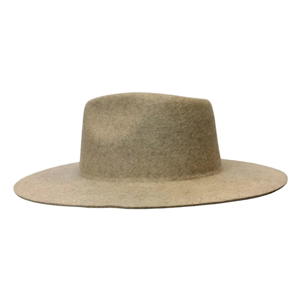 Rancher | Mens Oatmeal Tweed Wide Brim Felt Fedora Hat