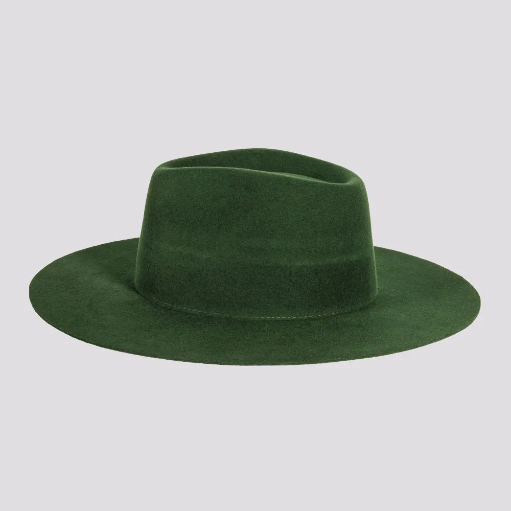 Rancher Olive Felt Fedora Hat American Hat Makers Side view