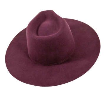 Rancher | Womens Plum Wide Brim Felt Fedora Hat