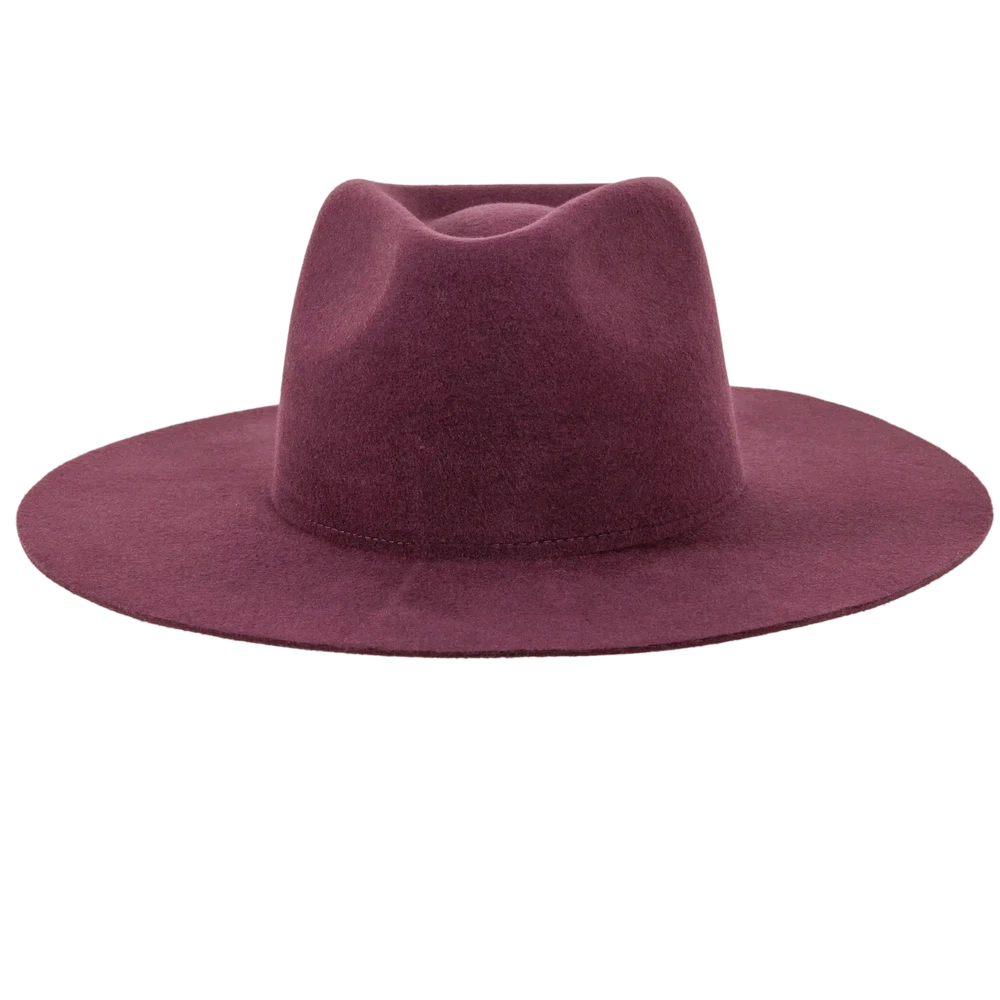 Rancher | Womens Plum Wide Brim Felt Fedora Hat
