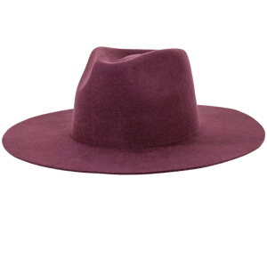 Rancher | Womens Plum Wide Brim Felt Fedora Hat